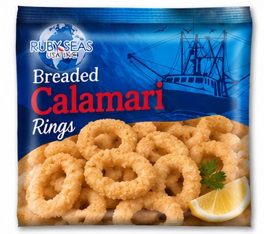 Ruby Seas breaded calamari rings retail package